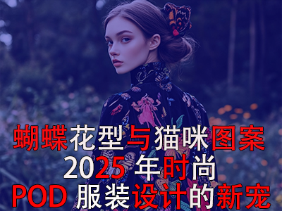 蝴蝶花型與貓咪圖案：2025年時尚POD服裝設計的新寵