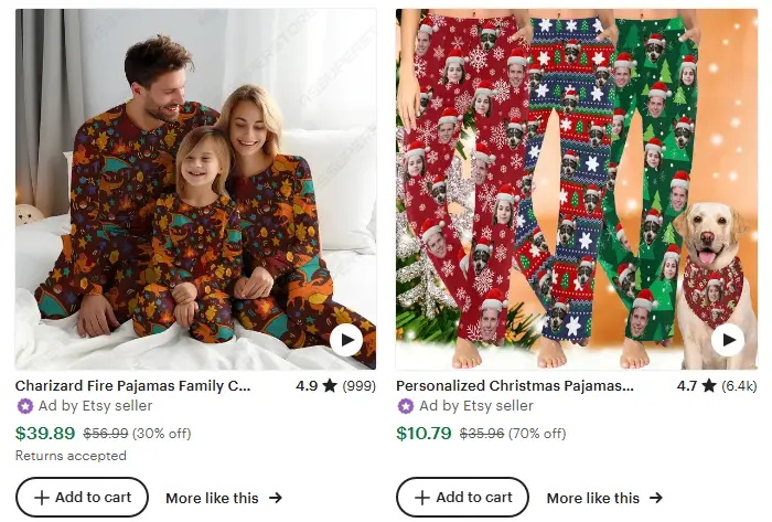 圣誕服飾六款爆款服飾之親子睡衣，家居服