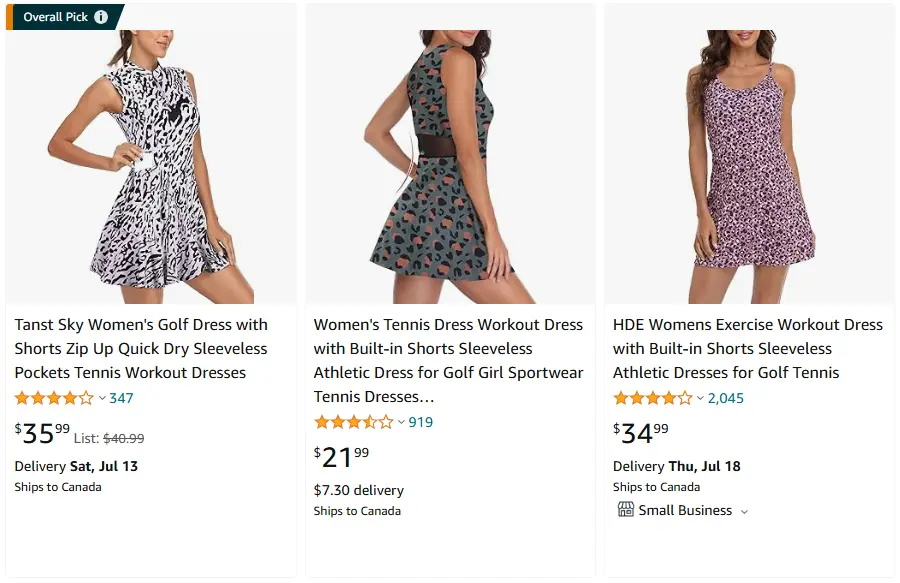 跨境選品，運動服品類裙子熱賣