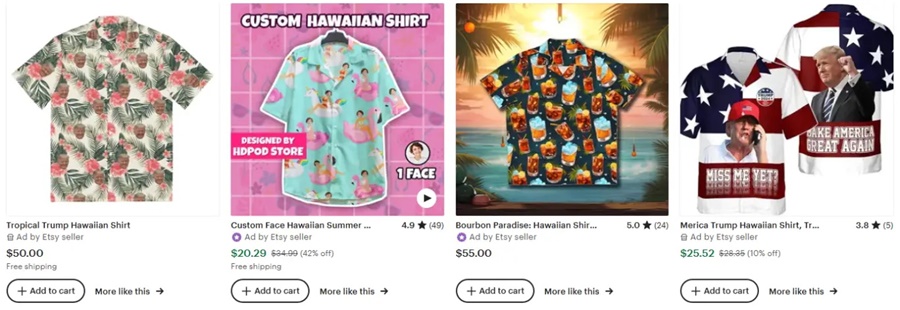 跨境電商款式推薦男裝熱帶風情夏威夷襯衫