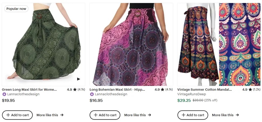 跨境電商款式推薦女裝波西米亞風長裙