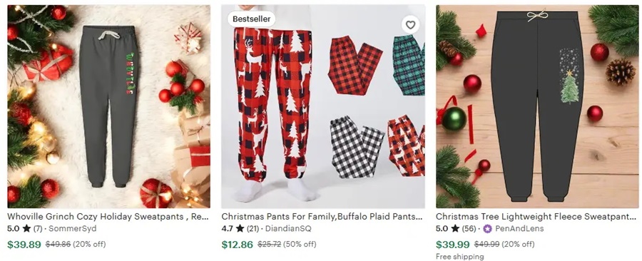 圣誕運(yùn)動(dòng)褲家居褲子設(shè)計(jì)主題之經(jīng)典的圣誕圖標(biāo)