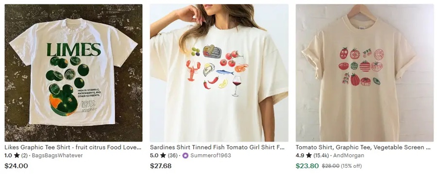 2025定制T恤設計方向之美食